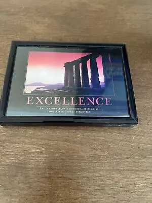 Motivational 5x7 Framed Excellence Picture - With Inspirational Saying • $5.25