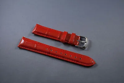New Red Genuine Alligator Croco Grain Leather Interchangeable Watch Band Strap • $13.25
