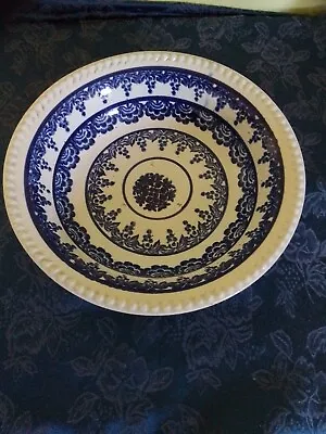 £64.99 • Buy Scottish Pottery Spongeware Blue And White Highly Decorated Large Rice Bowl