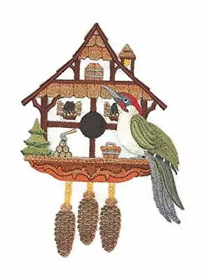 German Birdhouse With Eurasian Green Wood Embroidered Iron On/Sew Patch • $22.09