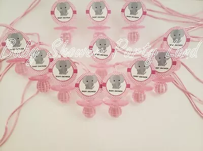 12 Elephant Pacifier Necklaces Baby Shower Its A Girl Game Favors Prize Recuerdo • $11.99