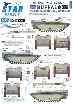 Star Decals 1/35 BRITISH LVT-4 AMTRAC BUFFALO Mk.IV Walcheren Landings • $6.99