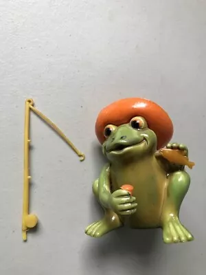 Vintage Fishing Frog W Hat Hard Plastic Hong Kong • $12.25