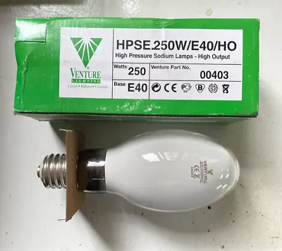 £8.95 • Buy Venture HPSE 250W E40 High Output Sodium Lamp Grow Light Bulb Floodlight 00403