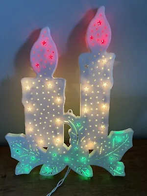 Vintage 14” Electric Light Up Plastic Candle Christmas Holiday Window Display • $35