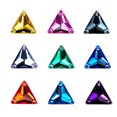 Triangle DIY Sewing Crystal Strass Sew On Stones Glass Beads FlatBack Rhinestone • $8.48