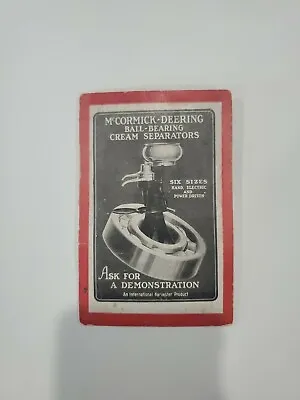1928 McCormick Deering Cream Separators Advertising Needle Pack Blue Earth MN • $15
