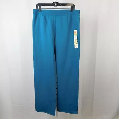 Hanes Eco-Smart Ladies' Open Leg Sweatpants - Medium Dark Water Teal #9145 • $12.50
