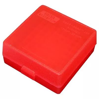 MTM P-100-22M-29 Clear Red Ammo Box 100 Round Flip Top/Stackable • $8.69