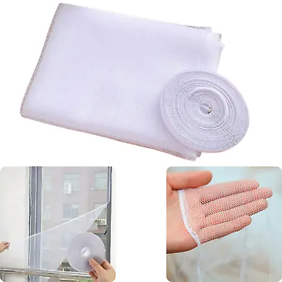 Large Window Screen Mesh Net Bug Mosquito Fly Insect Moth Door Netting White UK • £3.98