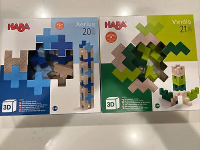 Haba Building Blocks Wooden Aerius Viridis 3D Montessori Natural • $27.99