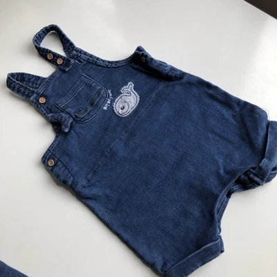 £1.95 • Buy 3 To 6 M Boy Blue Denim NEXT Shorts Pants Dungaree Rompers Twins? I Have 2.