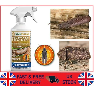 £9.80 • Buy SAFEGUARD Soluguard High Strength Woodworm Treatment Killer Spray 500ML Clear UK