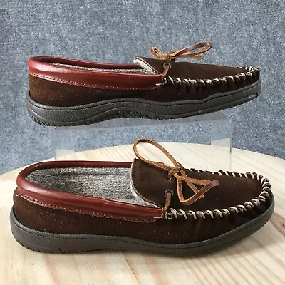 Cabelas Slippers Mens 10 M Casual Moc Toe Loafers Flats 02456686 Brown Slip On • $24.99
