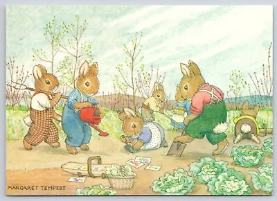 Bunny Rabbits Gardening Fantasy Art Anthropomorphic Animals Medici Postcard 6x4 • $7.75