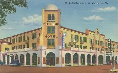 Melbourne Florida FL  Melbourne Hotel Linen  Postcard Used • $4.50