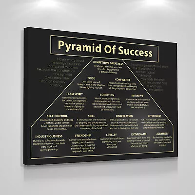 Pyramid Of Success Canvas Print Coach Team Spirit Office Decor Motivational Sign • $69.95