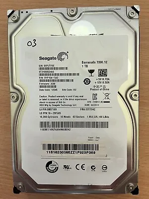 £12 • Buy Seagate Barracuda 1TB (1000GB) SATA 3.5  Desktop Hard Drive 7200 RPM  (Item 03)