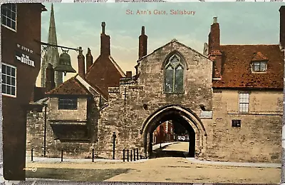 Salisbury St Ann's Gate C1920 Valentine Postcard • £3