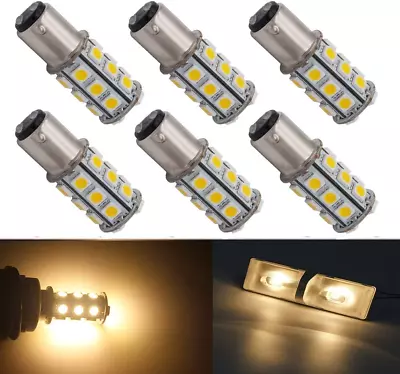 6-Pack BA15D 1142 1004 Non-Polarity Warm White LED Bulbs Lamps DC 12V Interior R • $16.24