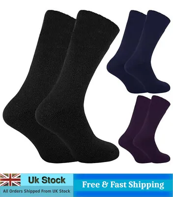 £8.95 • Buy Drew Brady 2 Pack Mens Sleep Socks Thermal Lining Brushed Inner Acrylic Blend