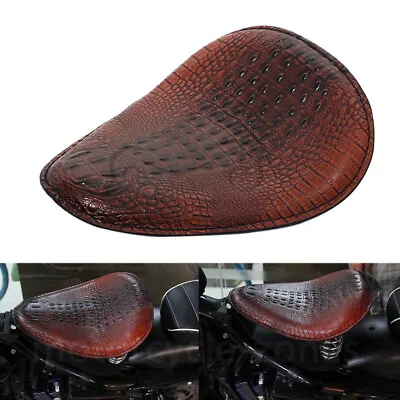 Brown Alligator Leather Solo Seat For Harley Honda Kawasaki Vulcan 1500/1600/750 • $50.98