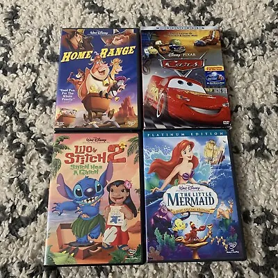 Disney DVD Lot Of 4 Movies - Little Mermaid Cars LILO & Stitch 2 Home On Range • $11