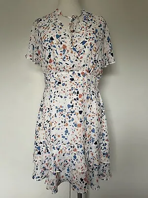 Basque Dress Size 12 Petite Terrazzo Pattern Print Perfect For Breastfeeding • $12