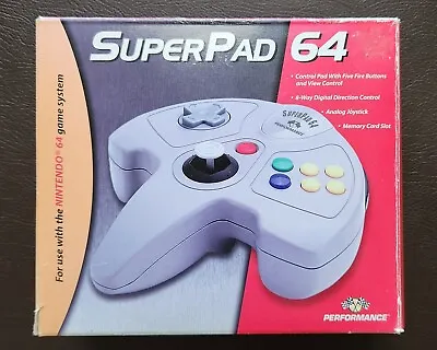 CIB SuperPad 64 Performance Controller Grey N64 Nintendo Super Pad • $24.95