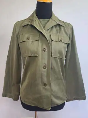 WWII US Women's Army HBT Uniform Shirt (Size S) WAC ANC Nurse Workwear Vintage • $115