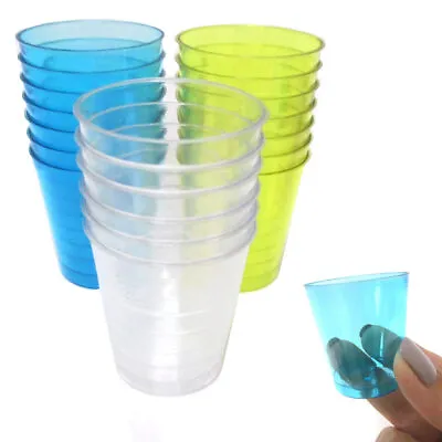 40 Ct Hard Plastic 1 Ounce Shot Glasses Party Essentials Mini Cups Neon Colors • $12.94