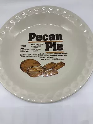 Vintage Pecan Pie Plate With Recipe By  Mt Mount Clemens Pottery  • $12