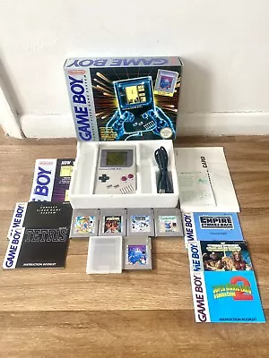 Nintendo Original GameBoy Console Tetris Boxed 5 Game Bundle PAL VGC • £199.99