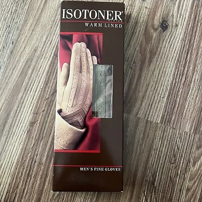 New Vintage Isotoner Men's Warm Lined Color Mocha Gloves Size M Style 24028 • $45