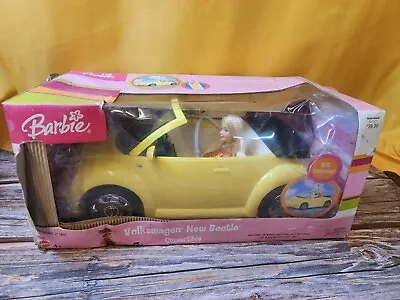 Barbie W/Yellow Volkswagen Beetle Convertible Remote Control Car Toy Damaged Box • $254.77