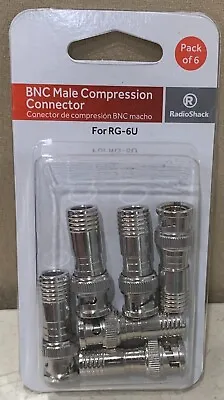 Pack Of 6 RG-6U BNC Male Compression Connector CCTV Premium Coax Cable Adapter • $8.99