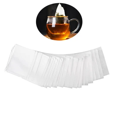 £5.77 • Buy  100 Pcs Empty Filter Bags Coffee Tea Infuser Drawstring Loose Leaves