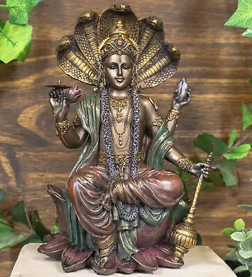 Ebros Hindu God Vishnu On 5 Cobras Throne Statue Narayana Protector Rama Krishna • $40.99