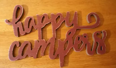 $8.95 • Buy Rustic Vintage Happy Campers Wood Sign Trailer RV Camping Cabin Lodge Home Decor