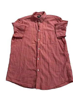 H&M Regular Medium Cotton Lightweight Mens Button Shirt Red M Short Sleeve • $15.71