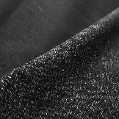 £0.99 • Buy Black Lightweight Woven Cotton Fusible Iron On Interfacing Dressmaking Fabric