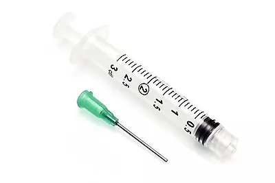 $5.89 • Buy 5 Pack -3ml Sterile Syringe With 18 Ga 1 1/2  Blunt Tip Needle + Clear Tip Cap