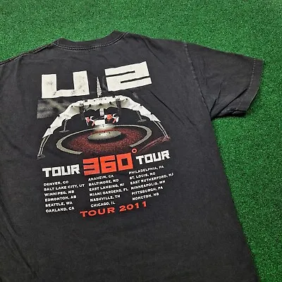 Vintage U2 Shirt Mens L Black 2011 360 Tour Rock Concert Band Rocker Music Tee • $29.95