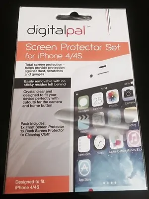 IPhone 4 Or IPhone 4S FRONT & BACK Screen Protector Set WITH CLEANING CLOTH • £1.25