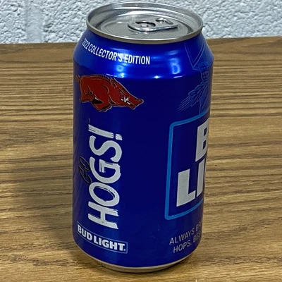 $8.94 • Buy Arkansas Razorbacks Hogs Bud Light 12oz Aluminum Beer Can Limited Edition #WPS