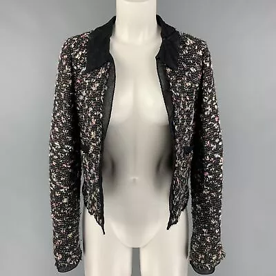 CHANEL B2619 04A Size 4 Black Multi-Color Boucle Open Front Jacket • £1612.40