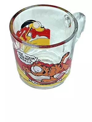 Vintage Garfield & Odie Use Your Friends Wisely Glass Mug McDonald’s Jim Davis • $14.50