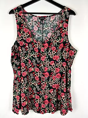 Torrid Women's Fit And Flare Bold Floral Button-Front Challis Tank Blouse Size 0 • $21