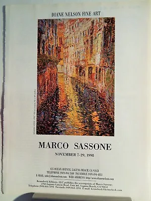 Marco Sassone      Art Piece Vtg Orig  1998-4 Advertisement • $17.14
