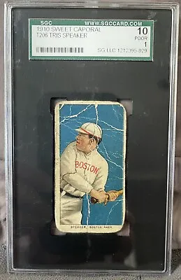 1910 Tris Speaker Sweet Caporal T206 SGC 10/1 Boston Red Sox HOF Hall Of Famer • $700